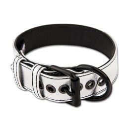 OBROŻA BONDAGE FETISH METALLIC PUP COLLAR WITH LEASH