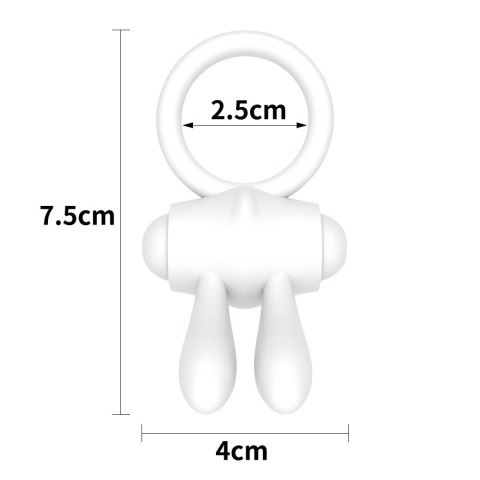 PIERŚCIEŃ POWER CLIT SILICONE COCKRING BIAŁY