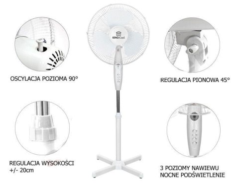 WENTYLATOR PODŁOGOWY KINGCOOL 40cm 40W KC-2122