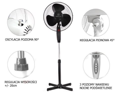 WENTYLATOR PODŁOGOWY KINGCOOL 40cm 40W KC-2122