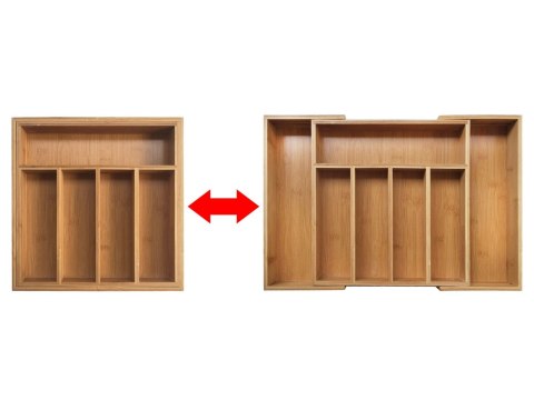 WKŁAD / ORGANIZER DO SZUFLADY NA SZTUĆCE ROZSUWANY 52/31x31cm KRISBERG KS-2546