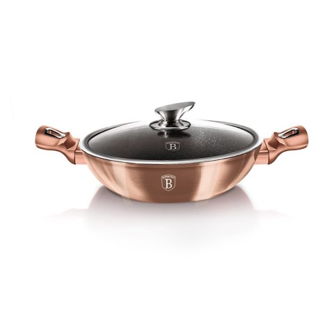 WOK GARNEK GRANITOWY 30CM 4.4L BERLINGER HAUS METALLIC LINE ROSE GOLD BH-7100