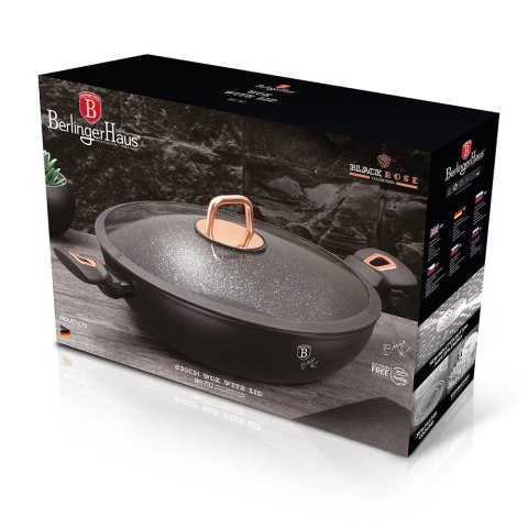 WOK GARNEK GRANITOWY 4.4L 30CM BERLINGER HAUS BLACK ROSE BH-7112