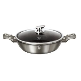 WOK GARNEK Z POWŁOKĄ GRANITOWĄ 28cm 3.8L BERLINGER HAUS METALLIC LINE CARBON BH-1241-N
