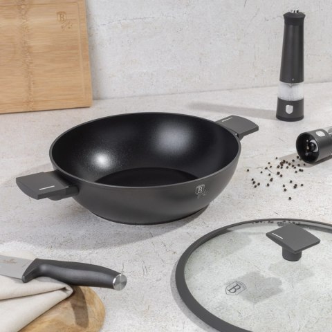 WOK TYTANOWY Z POKRYWKĄ 30CM BERLINGER HAUS ANTRACIT BH-8125