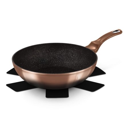 WOK Z POWŁOKĄ GRANITOWĄ 28cm 3.2L BERLINGER HAUS ROSE GOLD NOIR BH-1891