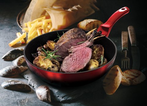 WOK Z POWŁOKĄ GRANITOWĄ 28cm BERLINGER HAUS METALLIC LINE BLACK BURGUNDY [BH-1625-N]