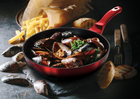 WOK Z POWŁOKĄ GRANITOWĄ 28cm BERLINGER HAUS METALLIC LINE BLACK BURGUNDY [BH-1625-N]