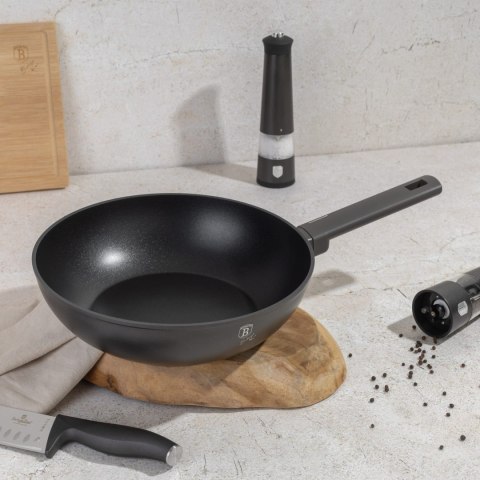 WOK Z POWŁOKĄ TYTANOWĄ 28CM PATELNIA GŁĘBOKA BERLINGER HAUS ANTRACIT BH-8123