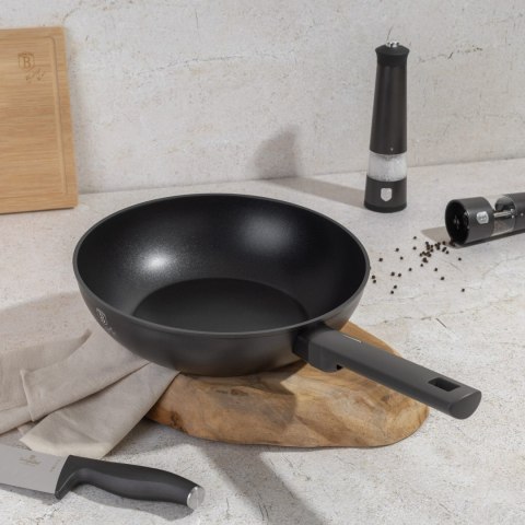 WOK Z POWŁOKĄ TYTANOWĄ 28CM PATELNIA GŁĘBOKA BERLINGER HAUS ANTRACIT BH-8123