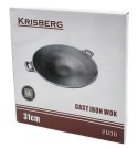 WOK ŻELIWNY 31cm KRISBERG KS-2638
