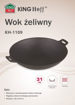 WOK ŻELIWNY 31cm KiNGHOFF KH-1109