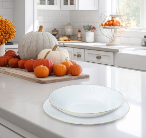 ZASTAWA STOŁOWA SERWIS KOMPLET TALERZY 18 ELE. NA 6 OSÓB KINGHOFF KH-1876