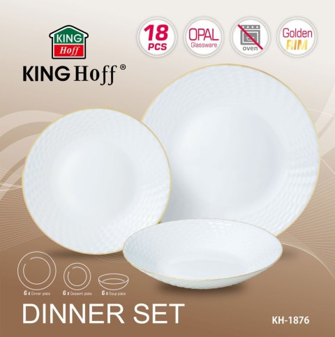 ZASTAWA STOŁOWA SERWIS KOMPLET TALERZY 18 ELE. NA 6 OSÓB KINGHOFF KH-1876