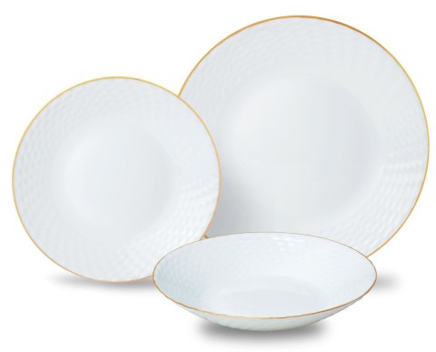 ZASTAWA STOŁOWA SERWIS KOMPLET TALERZY 18 ELE. NA 6 OSÓB KINGHOFF KH-1876