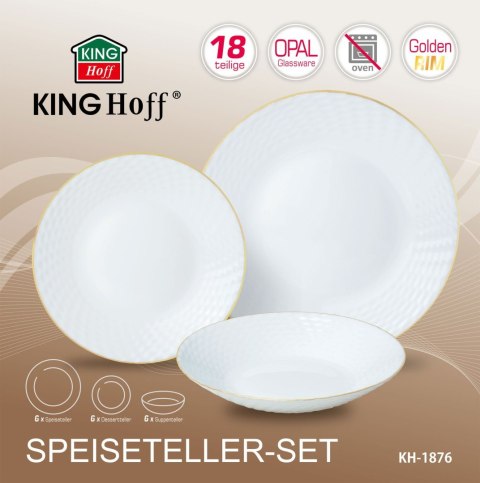 ZASTAWA STOŁOWA SERWIS KOMPLET TALERZY 18 ELE. NA 6 OSÓB KINGHOFF KH-1876