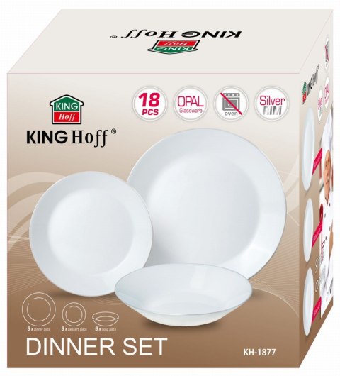 ZASTAWA STOŁOWA SERWIS KOMPLET TALERZY 18 ELE. NA 6 OSÓB KINGHOFF KH-1877