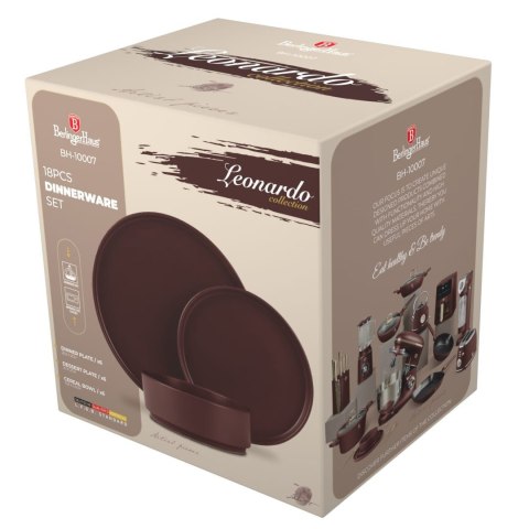 ZASTAWA STOŁOWA SERWIS KOMPLET TALERZY NACZYŃ 18 ELE DLA 6 OSÓB BERLINGER HAUS LEONARDO BH-10007