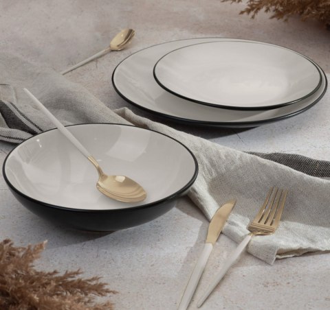 ZASTAWA STOŁOWA SERWIS KOMPLET TALERZY NACZYŃ 18 ELE DLA 6 OSÓB BERLINGER HAUS SAHARA BH-10001