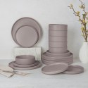 ZASTAWA STOŁOWA SERWIS KOMPLET TALERZY NACZYŃ 18 ELE DLA 6 OSÓB BERLINGER HAUS TAUPE BH-10006
