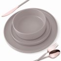 ZASTAWA STOŁOWA SERWIS KOMPLET TALERZY NACZYŃ 18 ELE DLA 6 OSÓB BERLINGER HAUS TAUPE BH-10006
