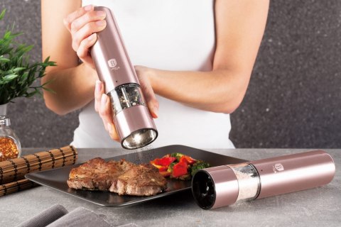 ZESTAW 2 MŁYNKÓW ELEKTRYCZNYCH DO PIEPRZU I SOLI BERLINGER HAUS I-Rose BH-9015