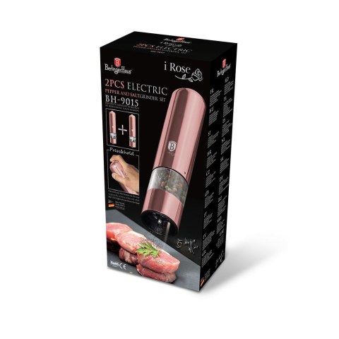 ZESTAW 2 MŁYNKÓW ELEKTRYCZNYCH DO PIEPRZU I SOLI BERLINGER HAUS I-Rose BH-9015
