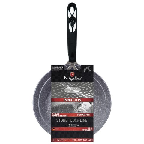 ZESTAW 2 PATELNI GRANITOWYCH 24/28CM BERLINGER HAUS STONE TOUCH BH-1667
