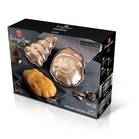 ZESTAW 2 ŚWIĄTECZNYCH FOREMEK DO PIECZENIA CIASTEK BERLINGER HAUS ROSE GOLD BH-6948