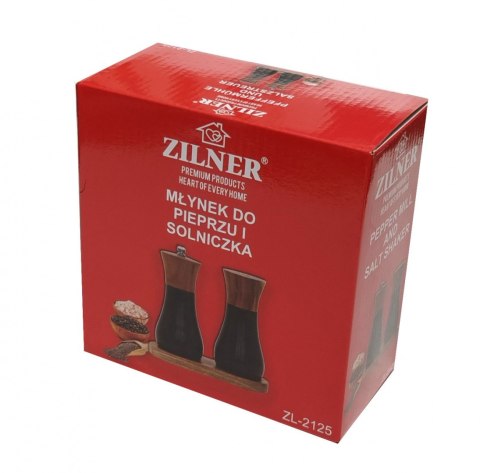 ZESTAW 2w1 DO SOLI i PIEPRZU Z MŁYNKIEM ZILNER ZL-2125