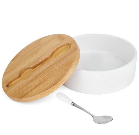 ZESTAW 2w1 MASELNICZKA i CUKIERNICA CERAMICZNA KONIGHOFFER 7594-7600 BIAŁY