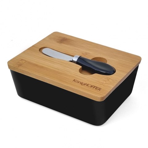 ZESTAW 2w1 MASELNICZKA i CUKIERNICA CERAMICZNA KONIGHOFFER 7617-7624 CZARNY