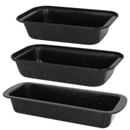 ZESTAW 3 BLACH DO PIECZENIA Z MARMURKOWĄ POWŁOKĄ 35/30/25 X13X6CM BRUNBESTE BB-2556