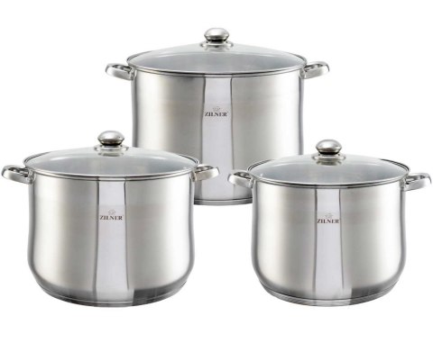 ZESTAW 3 GARNKÓW GASTRONOMICZNYCH 16 20 23L ZILNER ZL-7352