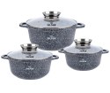 ZESTAW 3 GARNKÓW MARMUROWYCH 18 / 22 / 26cm ZILNER ZL-8530