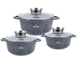 ZESTAW 3 GARNKÓW MARMUROWYCH 18 / 22 / 26cm ZILNER ZL-8530