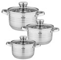 ZESTAW 3 GARNKÓW STALOWYCH 6 EL. 2.9 / 3.9 / 5.1L ZILNER ZL-8082