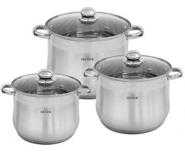 ZESTAW 3 GARNKÓW STALOWYCH GASTRONOMICZNYCH 5.5 7 9L ZILNER ZL-7349