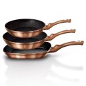 ZESTAW 3 PATELNI GRANITOWYCH 20/24/28CM BERLINGER HAUS METALLIC LINE ROSE GOLD BH-1279-NF