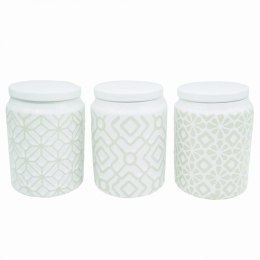 ZESTAW 3 POJEMNIKÓW CERAMICZNYCH NA KAWĘ, HERBATĘ I CUKIER MAESTRO MR-20033-03CS