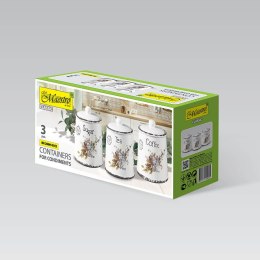 ZESTAW 3 POJEMNIKÓW CERAMICZNYCH NA KAWĘ, HERBATĘ I CUKIER MAESTRO MR-20049-03CS