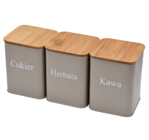 ZESTAW 3 POJEMNIKÓW KAWA HERBATA CUKIER BRUNBESTE BB-2720