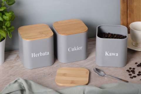 ZESTAW 3 POJEMNIKÓW KAWA HERBATA CUKIER BRUNBESTE BB-2720