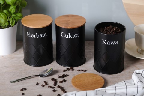 ZESTAW 3 POJEMNIKÓW KAWA HERBATA CUKIER BRUNBESTE BB-2723