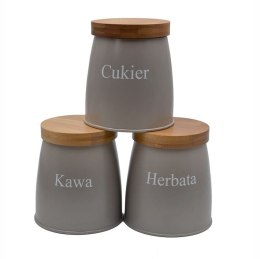 ZESTAW 3 POJEMNIKÓW KAWA HERBATA CUKIER BRUNBESTE BB-2730