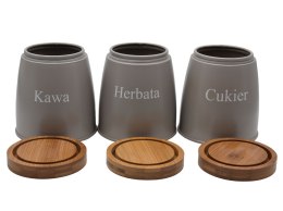 ZESTAW 3 POJEMNIKÓW KAWA HERBATA CUKIER BRUNBESTE BB-2730