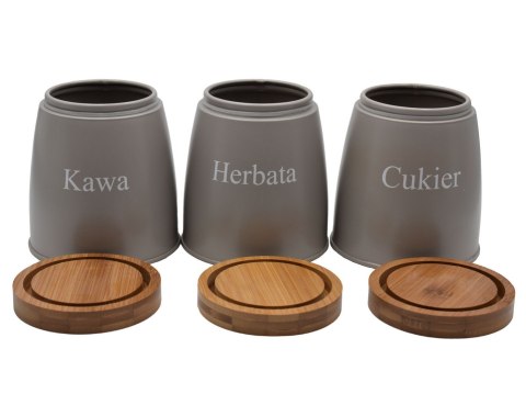 ZESTAW 3 POJEMNIKÓW KAWA HERBATA CUKIER BRUNBESTE BB-2730