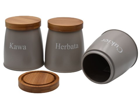 ZESTAW 3 POJEMNIKÓW KAWA HERBATA CUKIER BRUNBESTE BB-2730