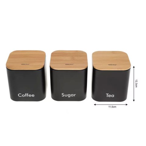 ZESTAW 3 POJEMNIKÓW KAWA HERBATA CUKIER KINGHOFF KH-1527