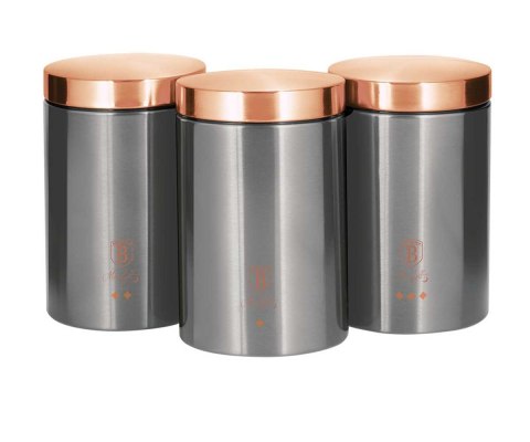 ZESTAW 3 POJEMNIKÓW KUCHENNYCH BERLINGER HAUS MOONLIGHT METALLIC LINE BH-6273